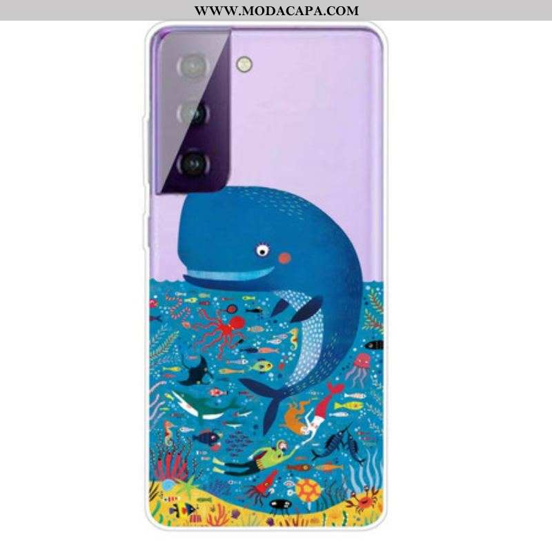 Capa Para Samsung Galaxy S21 5G Mundo Marinho