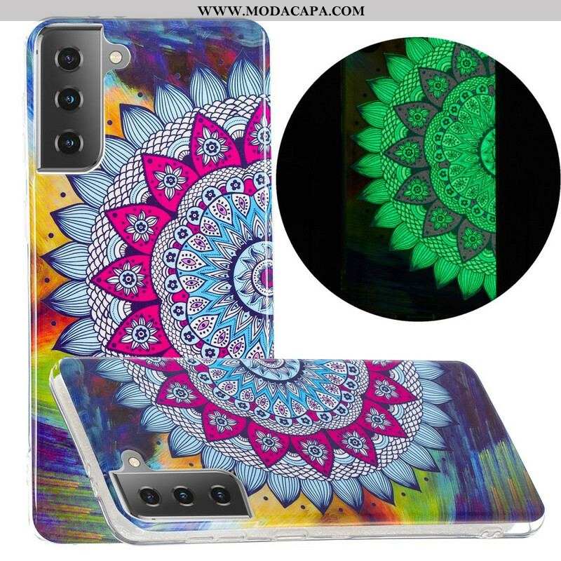 Capa Para Samsung Galaxy S21 5G Mandala Colorida Fluorescente