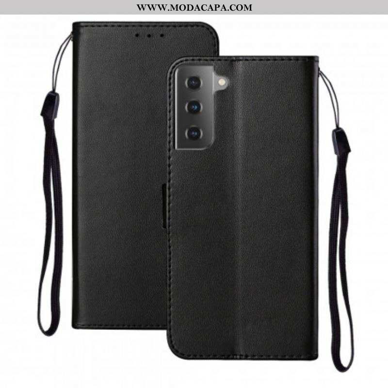Capa Flip Para Samsung Galaxy S21 5G Design Exclusivo Com Cordão