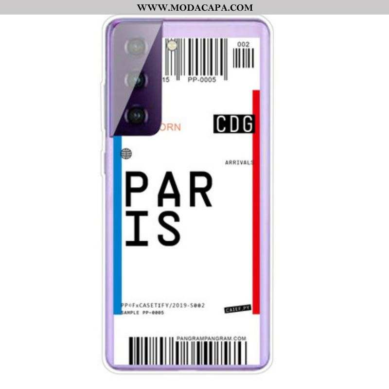 Capa Para Samsung Galaxy S21 5G Cartão De Embarque Para Paris
