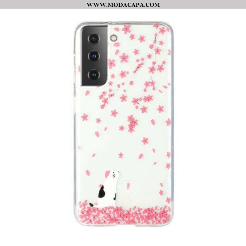 Capa Para Samsung Galaxy S21 5G Pétalas E Gato