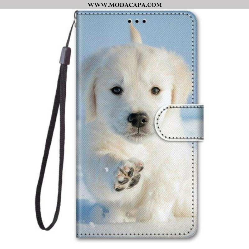 Capa De Couro Para Samsung Galaxy S21 5G Cachorro Fofinho