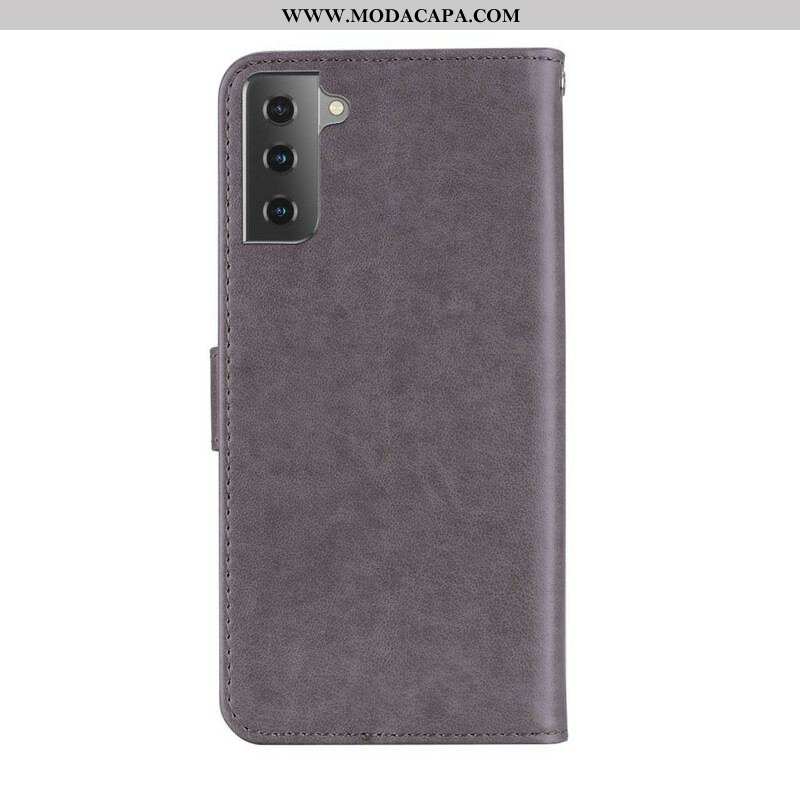 Capa De Couro Para Samsung Galaxy S21 5G Coruja Mandala E Charme