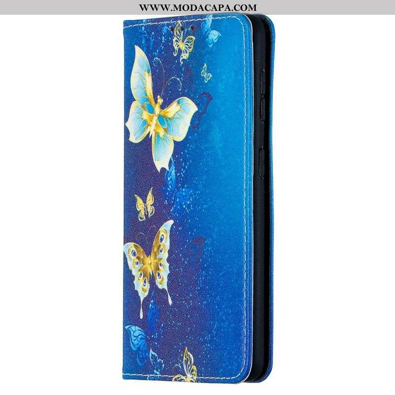 Capa De Celular Para Samsung Galaxy S21 5G Flip Borboletas Coloridas