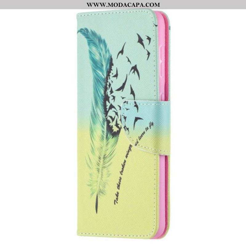 Capa De Couro Para Samsung Galaxy S21 5G Aprender A Voar