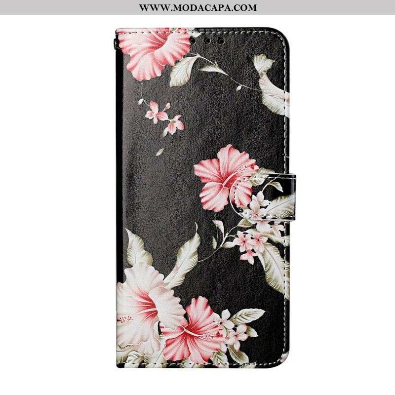 Capa Folio Para Samsung Galaxy S21 5G Flores Loucas