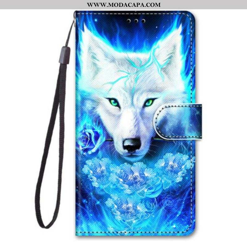 Capa Folio Para Samsung Galaxy S21 5G Lobo Mágico