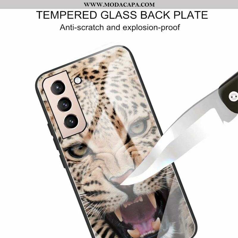 Capa Para Samsung Galaxy S21 FE Vidro Temperado Leopardo