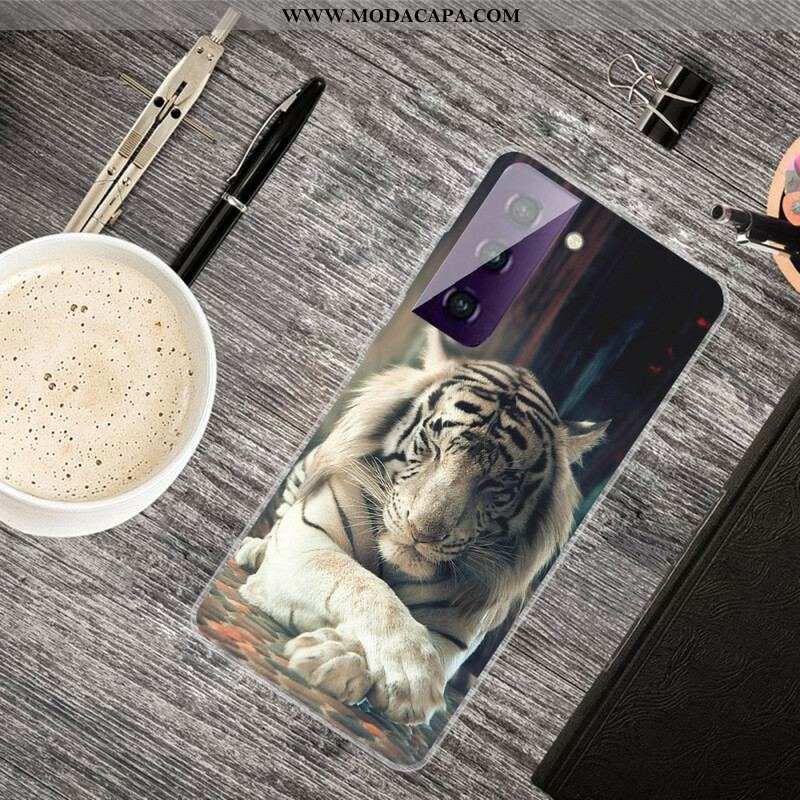 Capa Para Samsung Galaxy S21 FE Tigre Flexível
