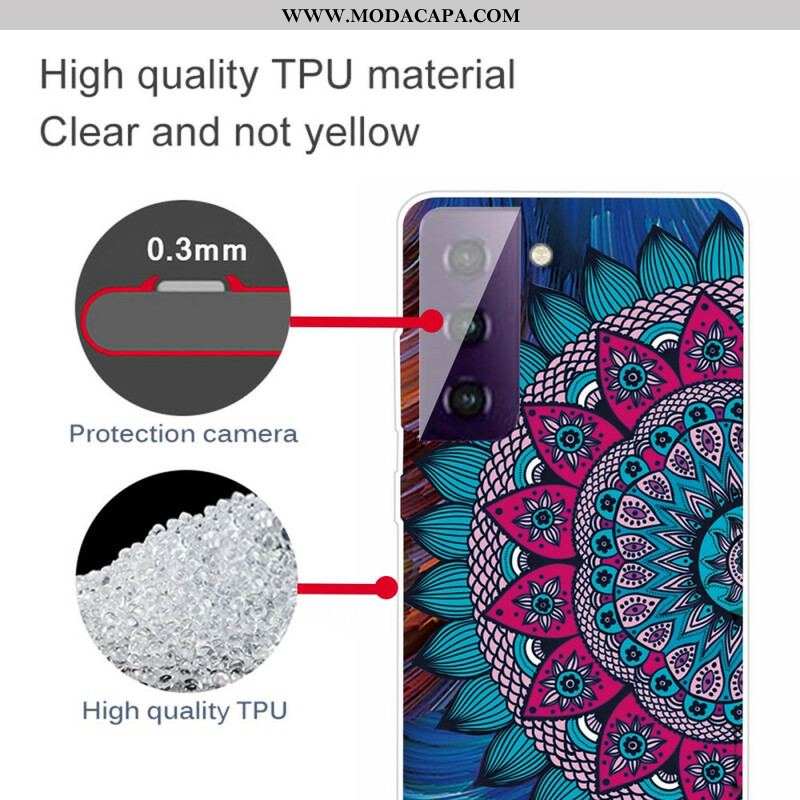 Capa Para Samsung Galaxy S21 FE Mandala Colorida