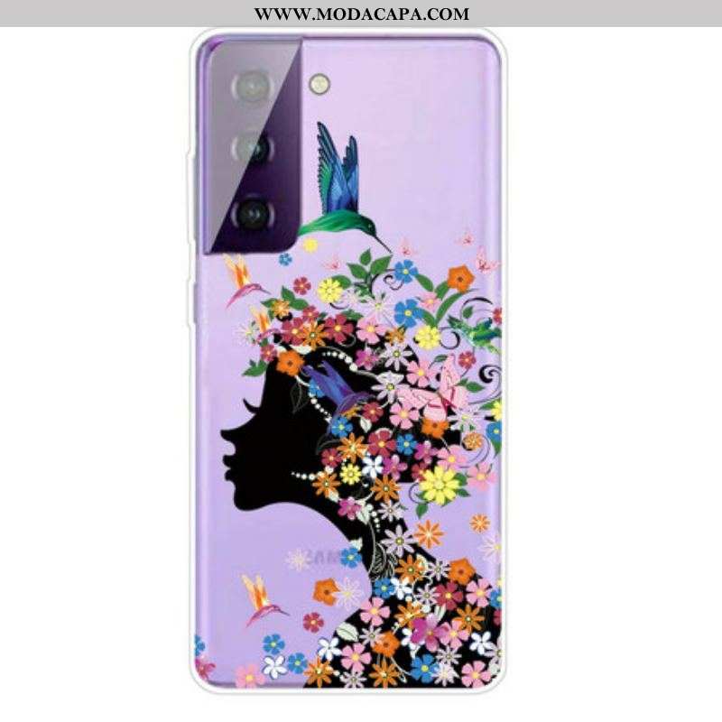 Capa Para Samsung Galaxy S21 FE Linda Cabeça De Flor