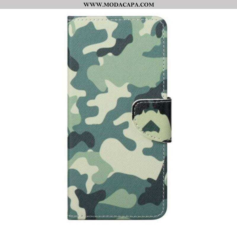 Capa Flip Para Samsung Galaxy S21 FE Camuflagem Militar