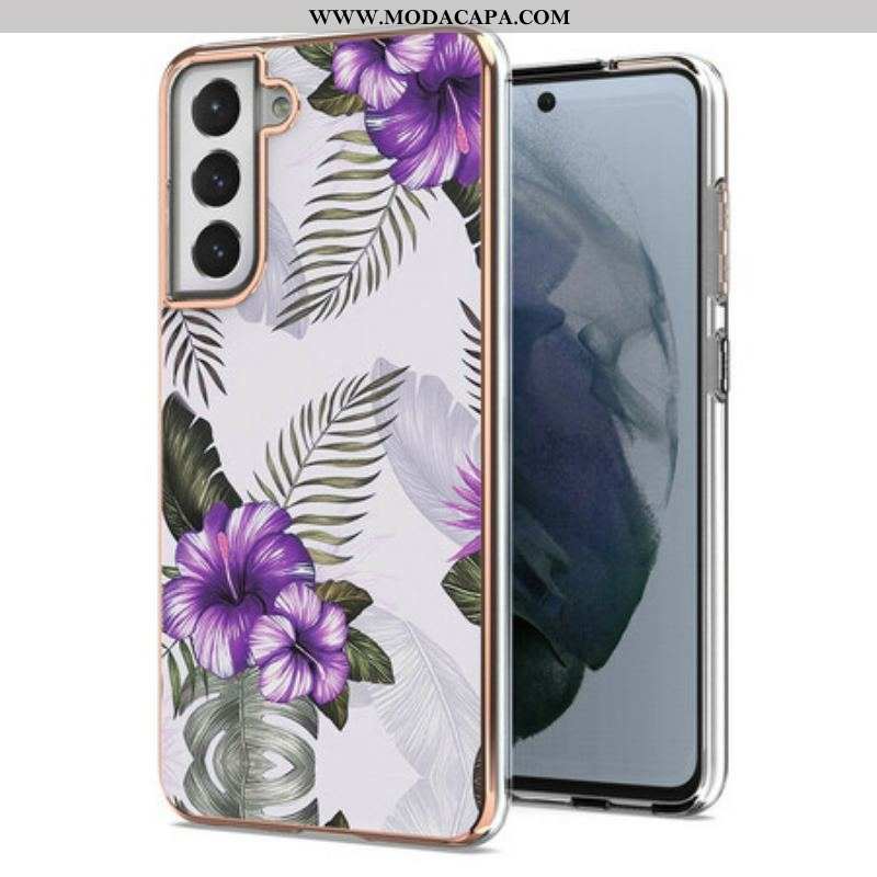 Capa Para Samsung Galaxy S21 FE Flores Violetas