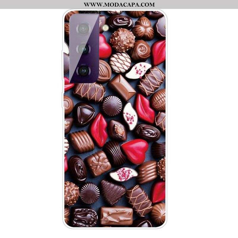 Capa Para Samsung Galaxy S21 FE Chocolate Flexível