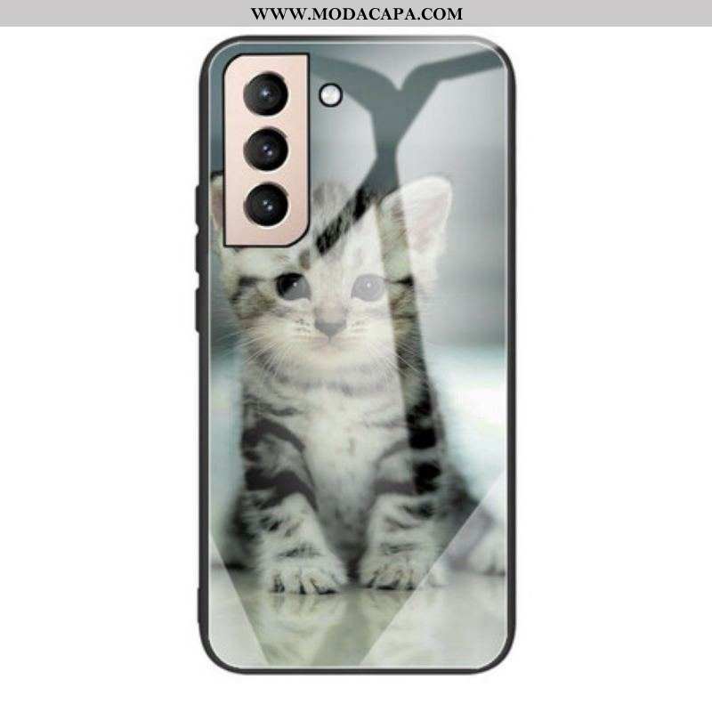 Capa Para Samsung Galaxy S21 FE Vidro Temperado Gatinho