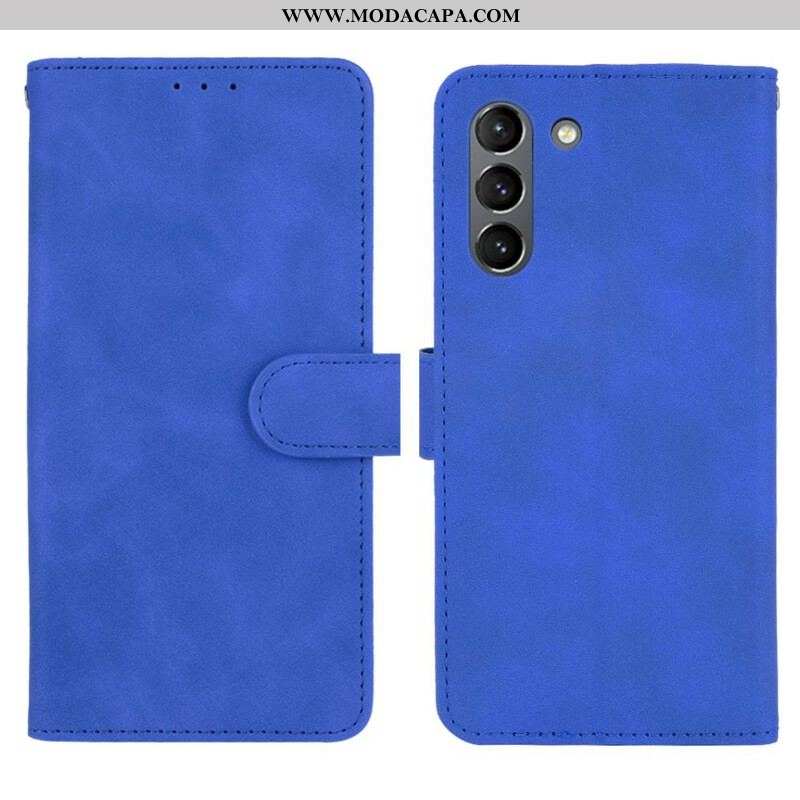 Capa Folio Para Samsung Galaxy S21 FE Toque De Pele