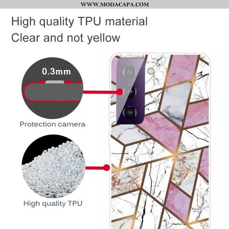 Capa Para Samsung Galaxy S21 FE Mármore Geométrico