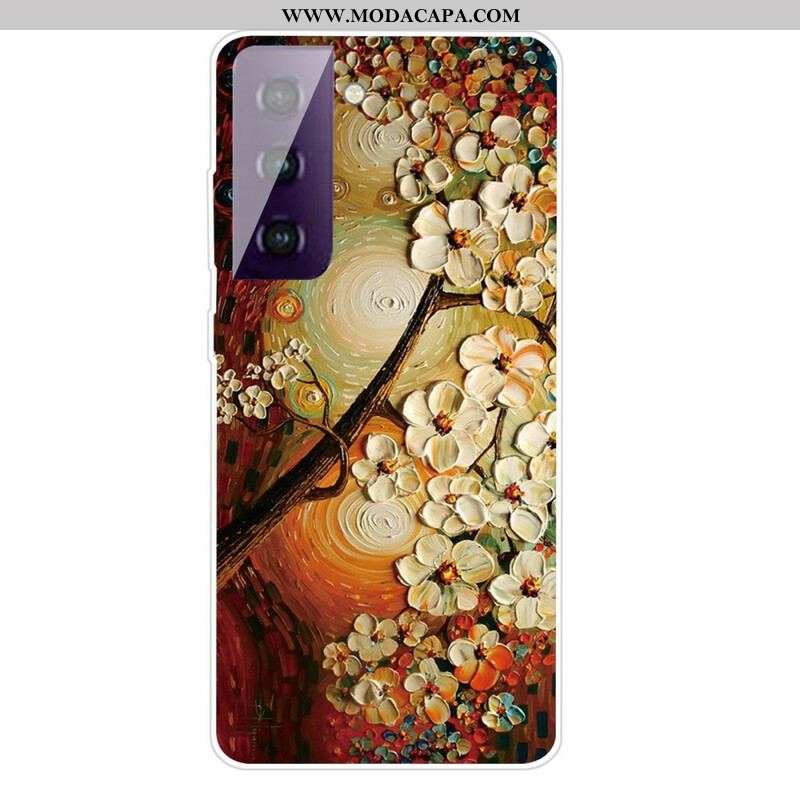 Capa Para Samsung Galaxy S21 FE Flores Flexíveis