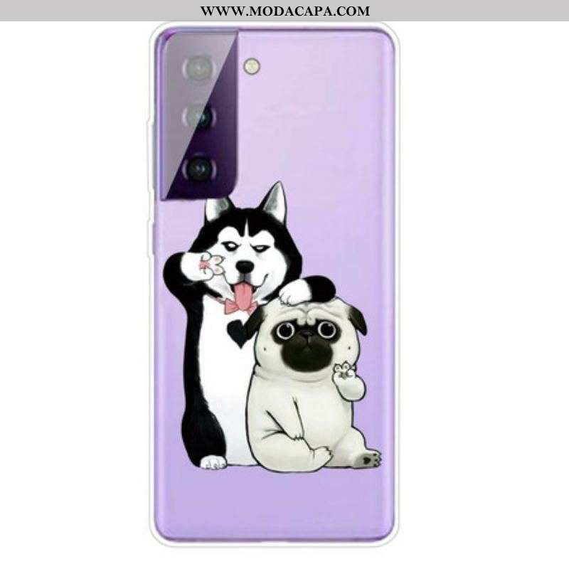 Capa Para Samsung Galaxy S21 FE Cachorros Engraçados