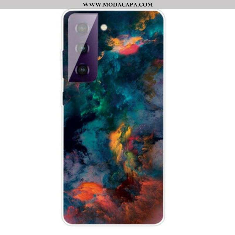 Capa Para Samsung Galaxy S21 FE Nuvens Coloridas
