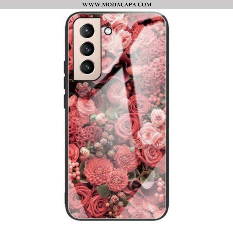 Capa Para Samsung Galaxy S21 FE Rose Flowers Vidro Temperado