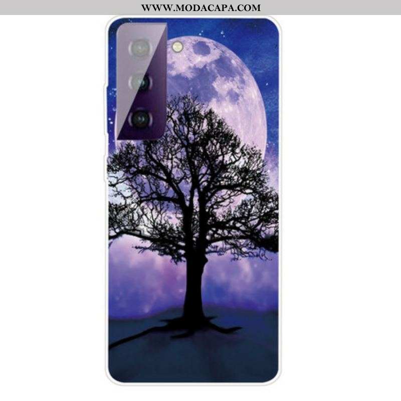 Capa Para Samsung Galaxy S21 FE Árvore E Lua