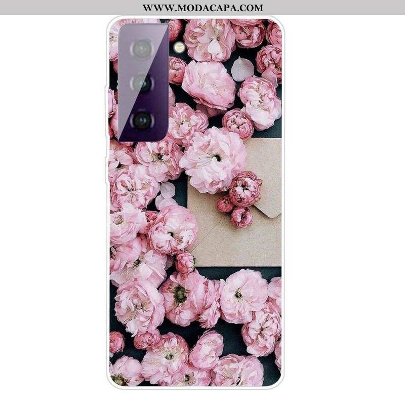 Capa Para Samsung Galaxy S21 FE Flores Intensas