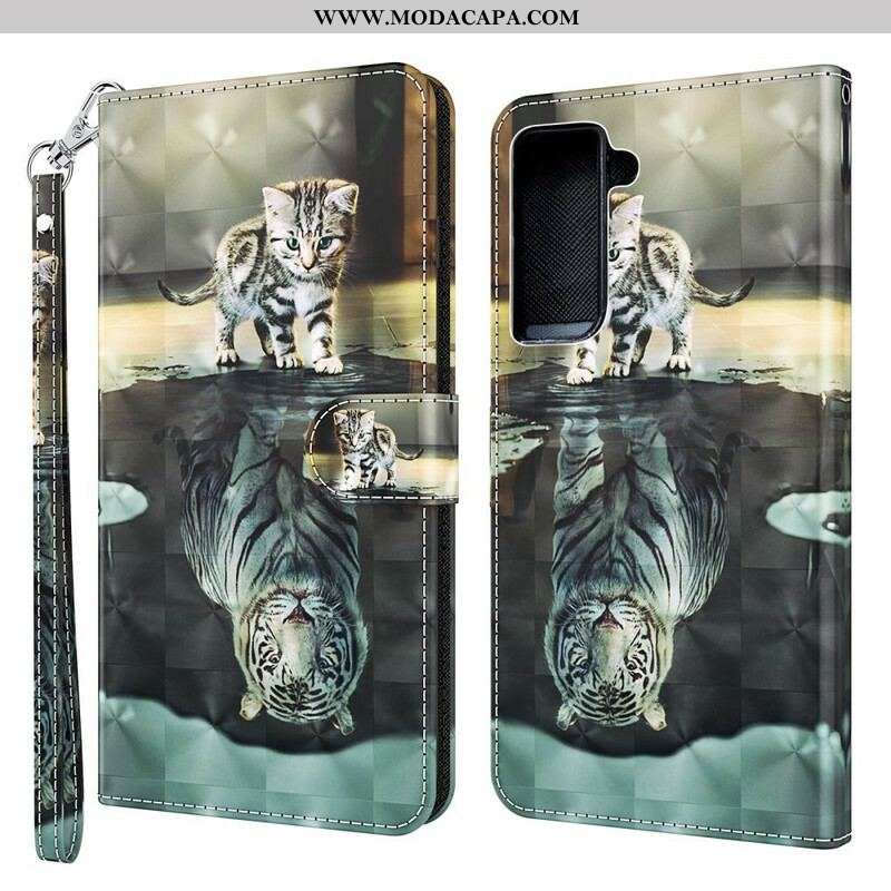 Capa Folio Para Samsung Galaxy S21 Plus 5G Ernesto O Tigre