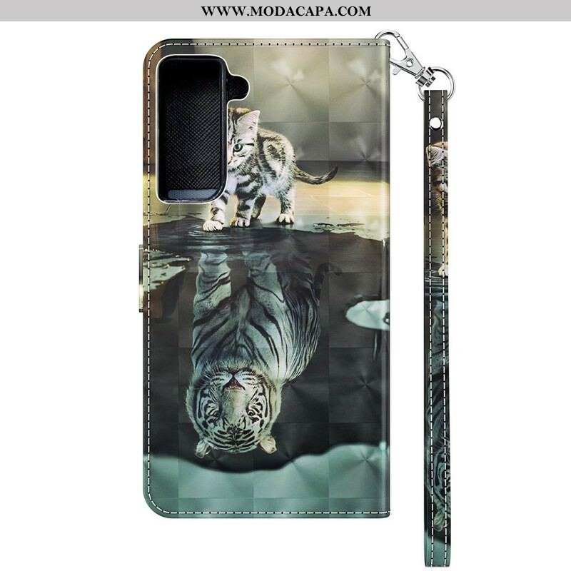 Capa Folio Para Samsung Galaxy S21 Plus 5G Ernesto O Tigre