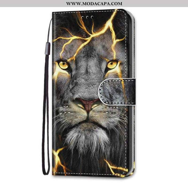 Capa De Couro Para Samsung Galaxy S21 Plus 5G Felino Mágico