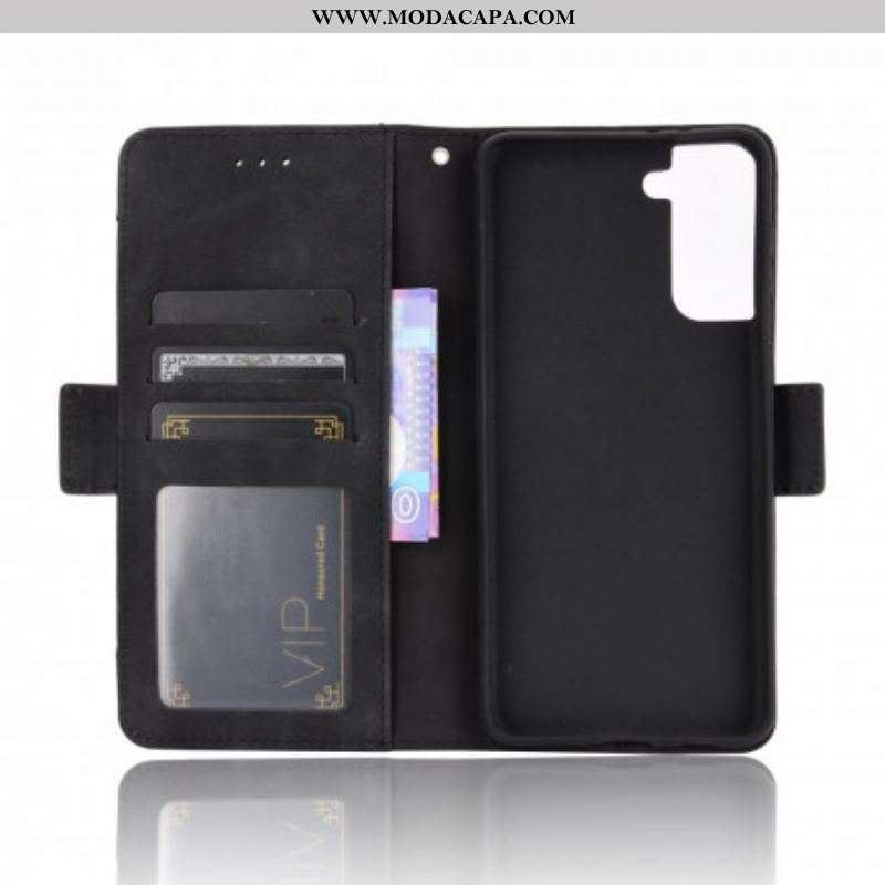 Capa De Couro Para Samsung Galaxy S21 Plus 5G Multi-card Premier Class