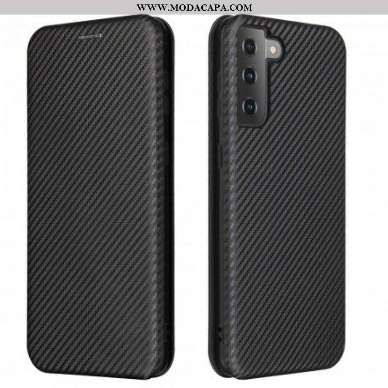 Capa De Celular Para Samsung Galaxy S21 Plus 5G Flip Fibra De Carbono