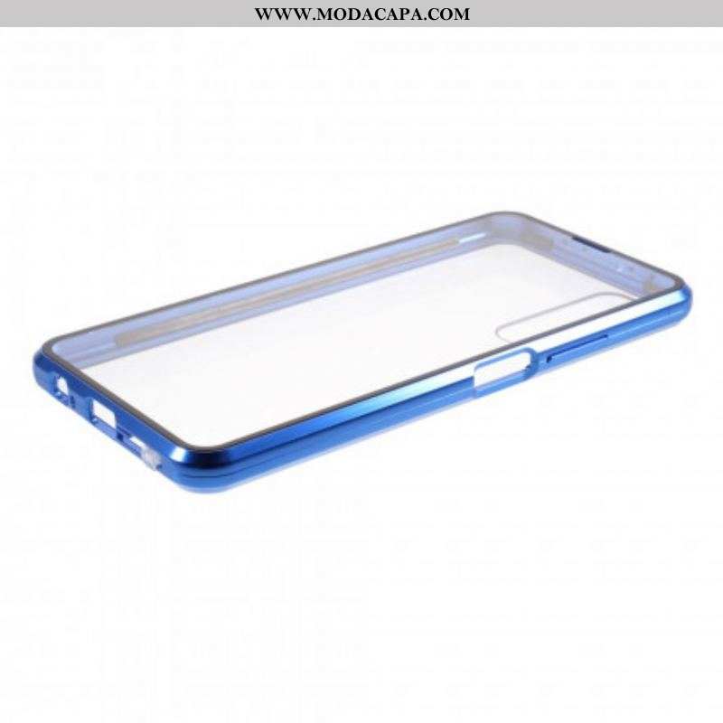 Capa De Celular Para Samsung Galaxy S21 Plus 5G Bordas De Metal E Vidro Duplo Temperado