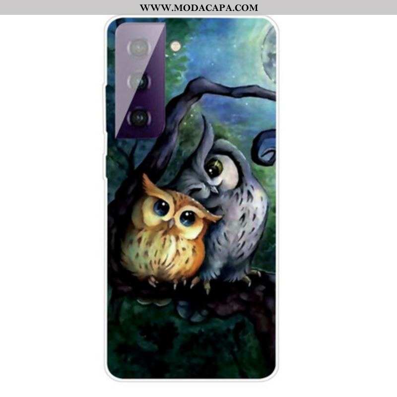 Capa Para Samsung Galaxy S21 Plus 5G Corujas Pintando