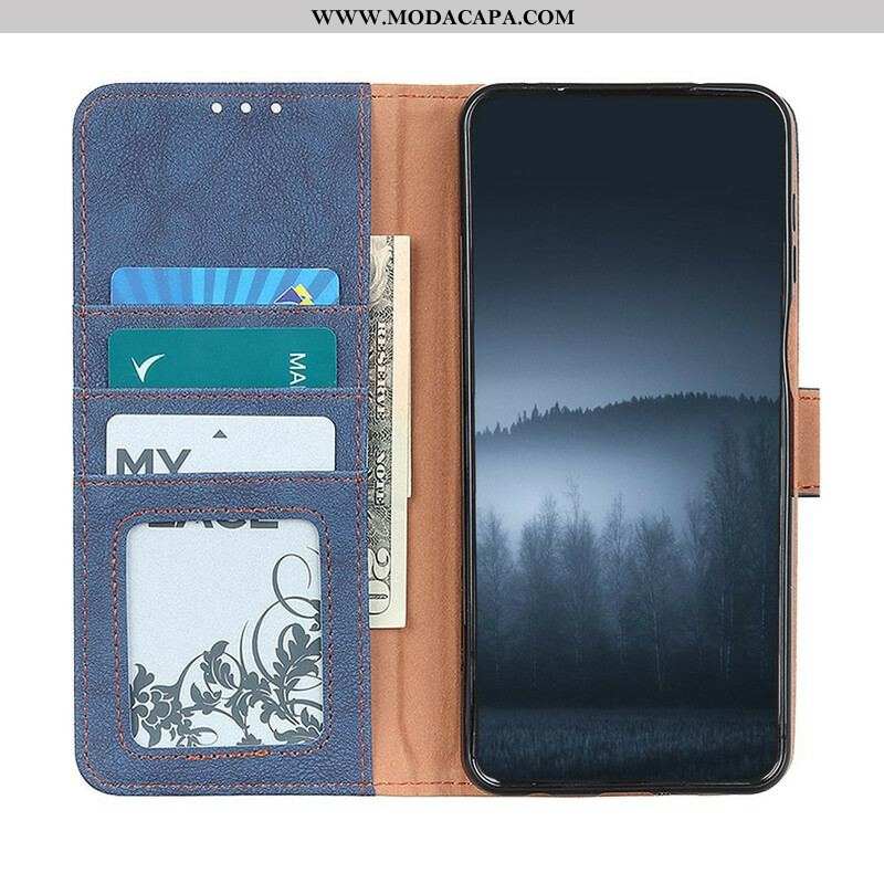 Capa Folio Para Samsung Galaxy S21 Plus 5G Khazneh Retrô Split Couro Sintético