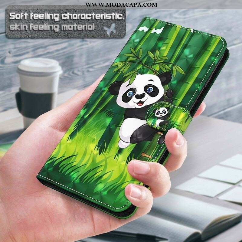 Capa Flip Para Samsung Galaxy S21 Plus 5G Panda E Bambu