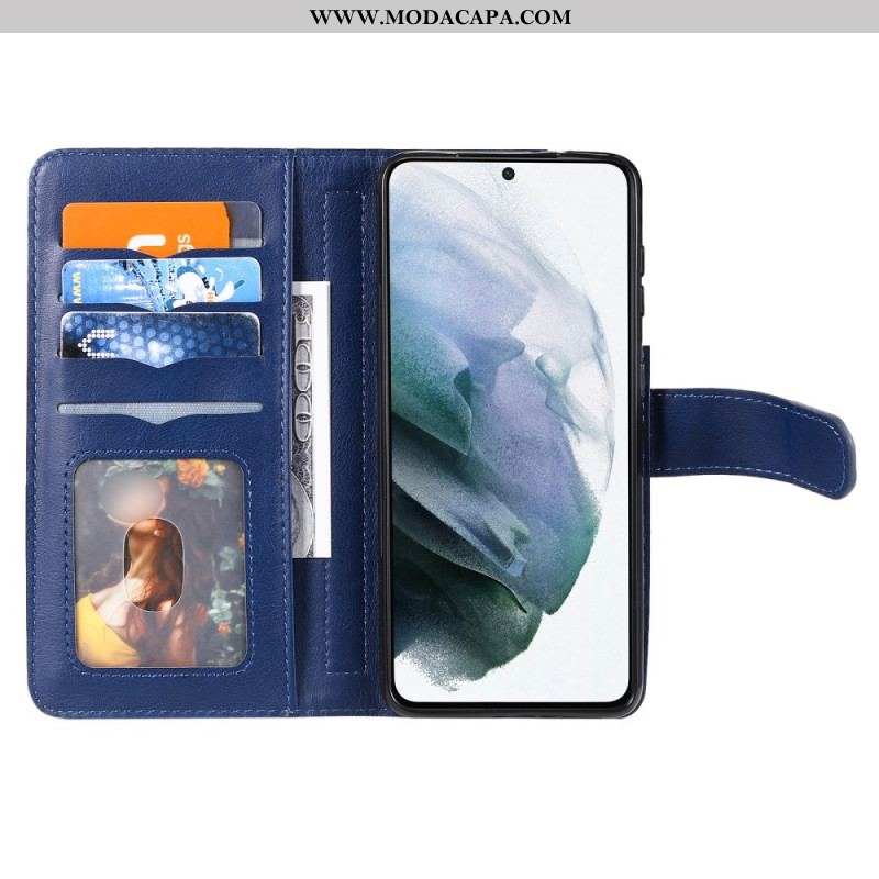 Capa De Couro Para Samsung Galaxy S21 Plus 5G Titular De Cartão Multifuncional Para 10