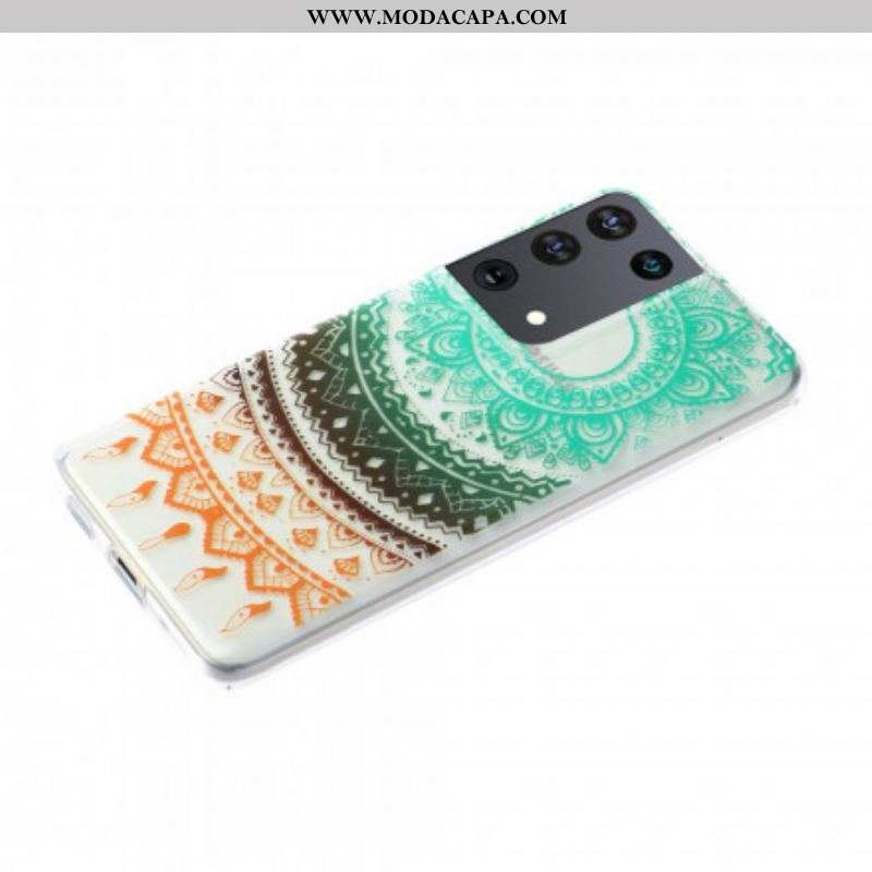 Capa Para Samsung Galaxy S21 Ultra 5G Mandala De Flores Sem Costura