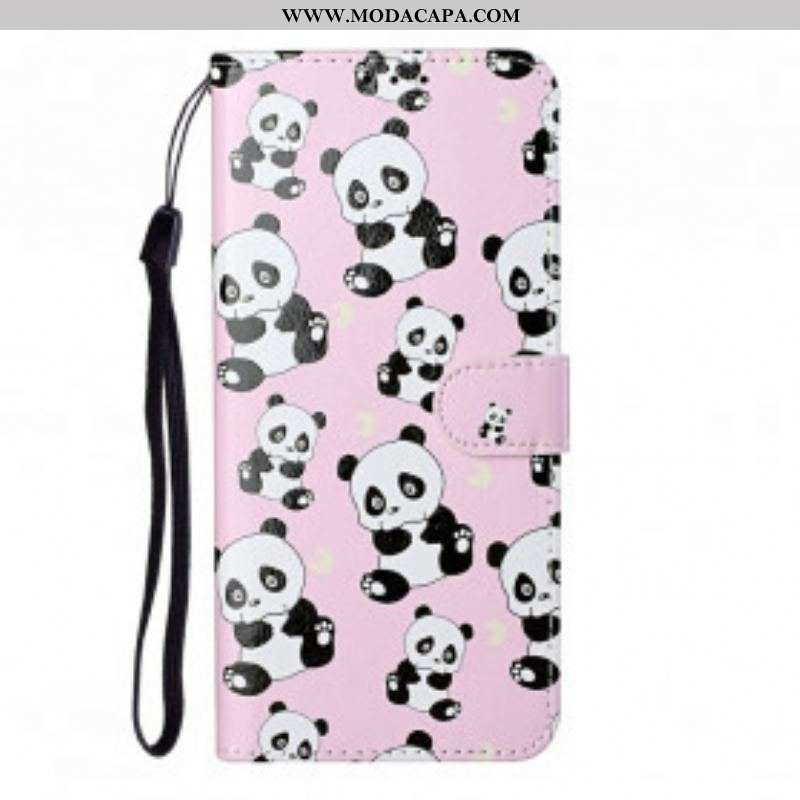 Capa De Couro Para Samsung Galaxy S21 Ultra 5G Que Pandas