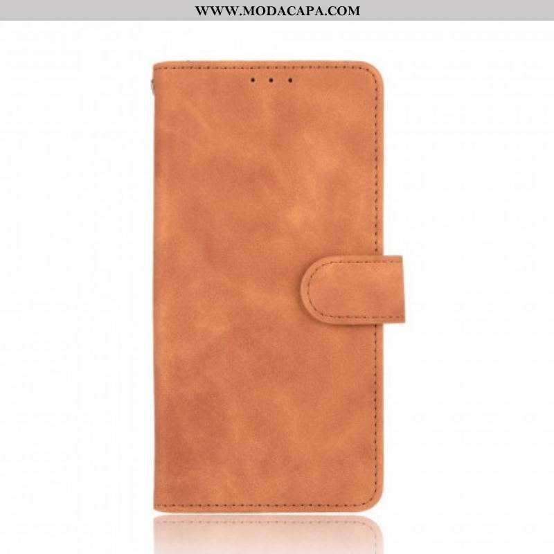 Capa Flip Para Samsung Galaxy S21 Ultra 5G Toque De Pele