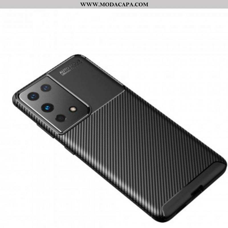 Capa Para Samsung Galaxy S21 Ultra 5G Textura Flexível De Fibra De Carbono