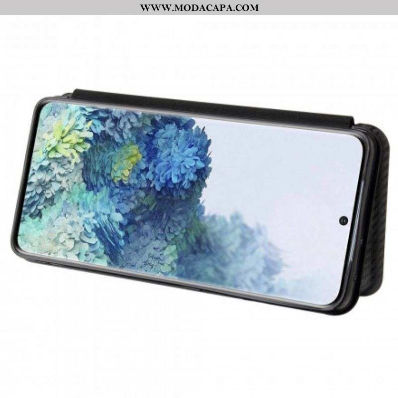 Capa De Celular Para Samsung Galaxy S21 Ultra 5G Flip Fibra De Carbono