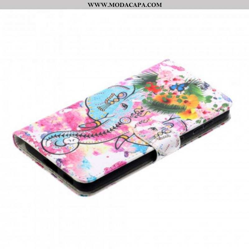 Capa Flip Para Samsung Galaxy S21 Ultra 5G Rei Elefante