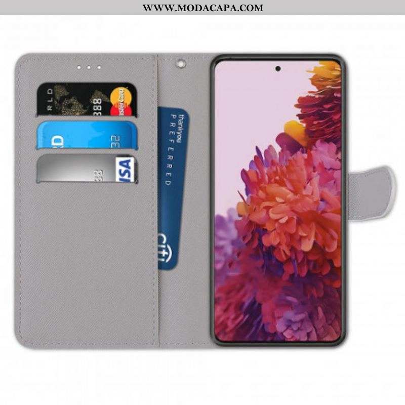 Capa De Couro Para Samsung Galaxy S21 Ultra 5G Flores Mágicas