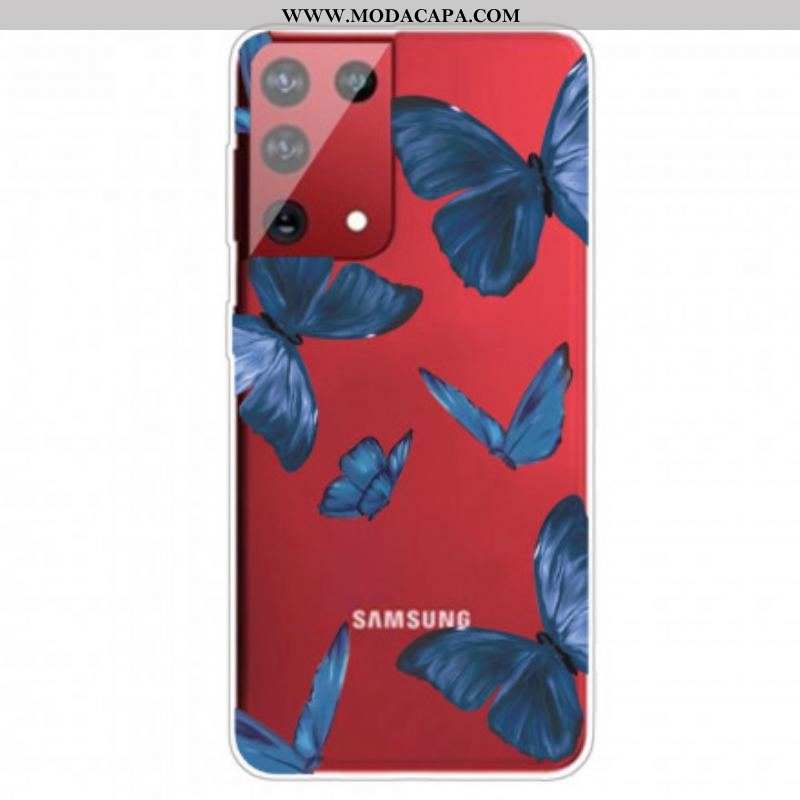 Capa De Celular Para Samsung Galaxy S21 Ultra 5G Borboletas Selvagens