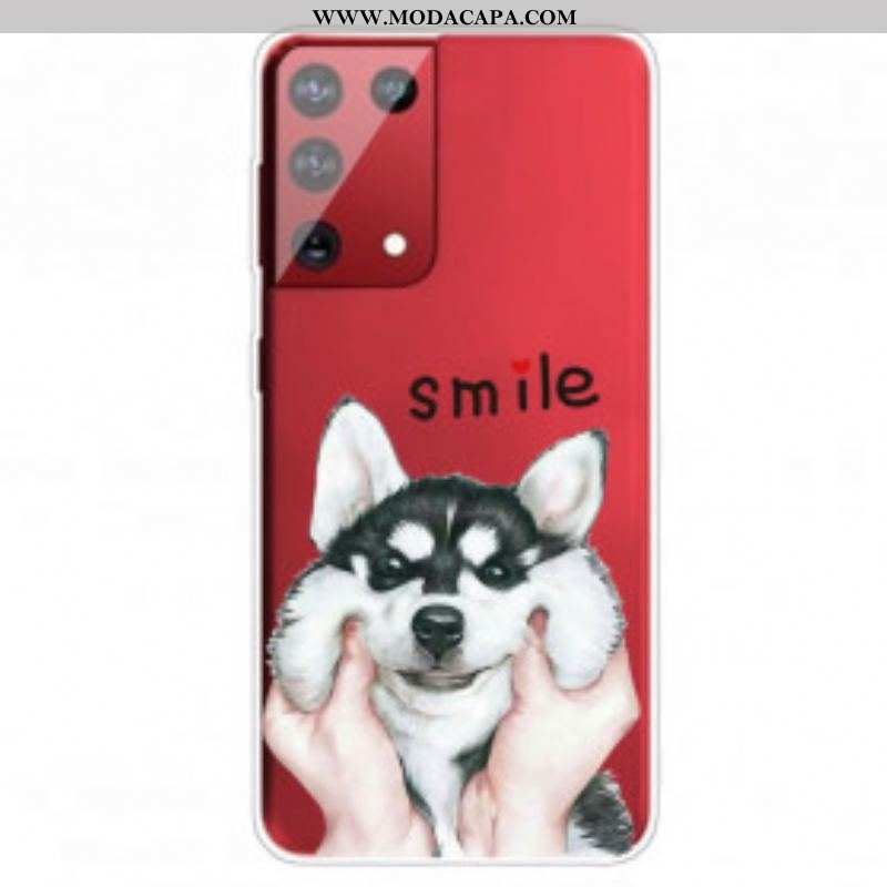Capa Para Samsung Galaxy S21 Ultra 5G Cachorro Sorridente