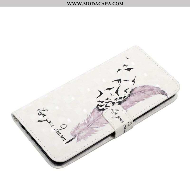 Capa Flip Para Samsung Galaxy S22 5G Viva Seu Sonho