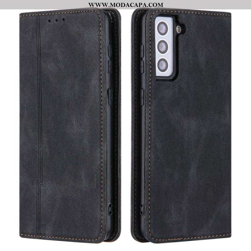 Capa De Celular Para Samsung Galaxy S22 5G Flip Estilo Linha Couro