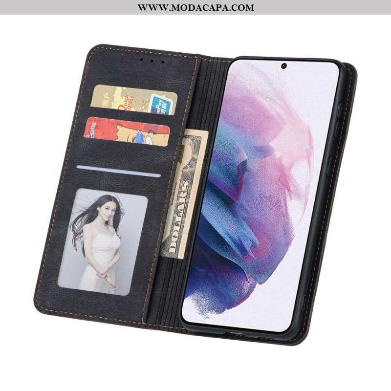 Capa De Celular Para Samsung Galaxy S22 5G Flip Estilo Linha Couro