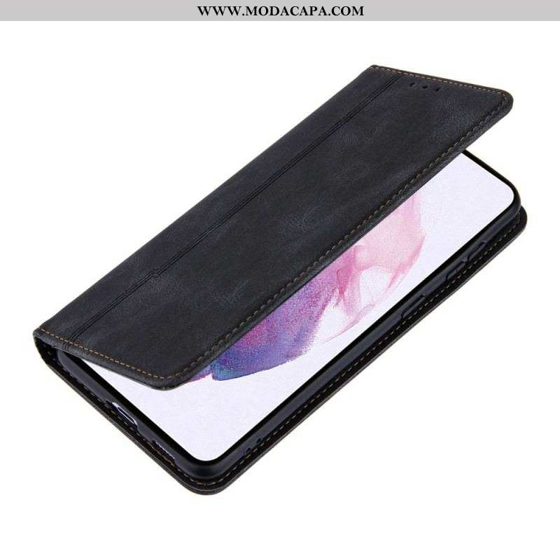 Capa De Celular Para Samsung Galaxy S22 5G Flip Estilo Linha Couro